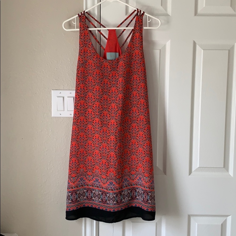 Bright floral shift dress